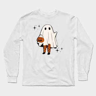 Cute Trick or Treat Ghost Long Sleeve T-Shirt